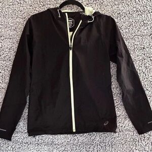 ASICS Women's Black Windbreaker with White Accents